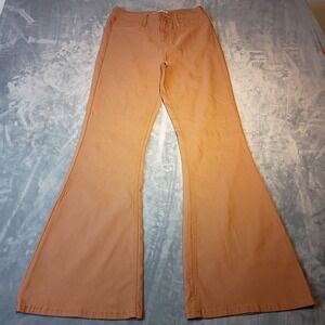 YMI Women High Rise Flare Jeans Tan Brown Wide Leg‎ Retro Style Pants NWT 27x32
